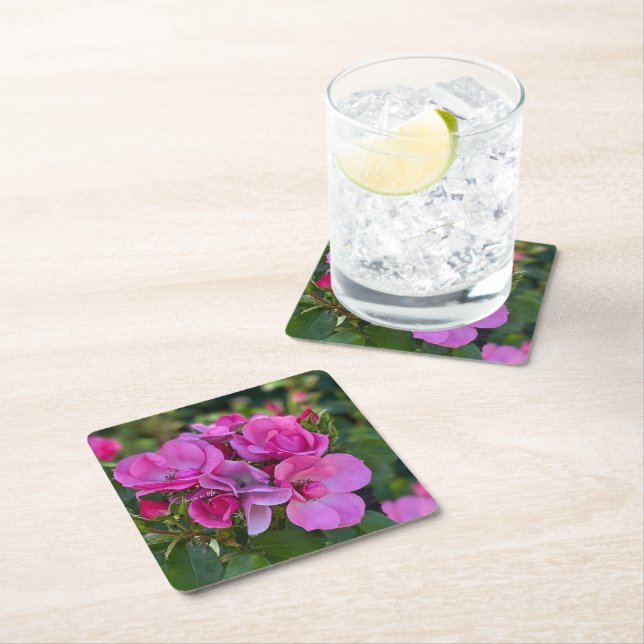 Dessous De Verre Carré rose lavande (En situation)