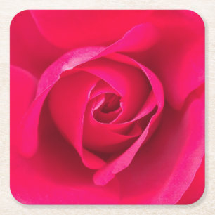 Dessous De Verre Carré Rose rose rouge romantique v2