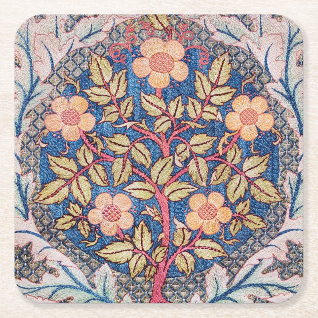 Dessous De Verre Carré Rose Wreath, William Morris (Devant)