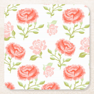 Dessous De Verre Carré Roses élégantes roses roses roses roses