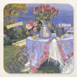 Dessous De Verre Carré Roses par la mer