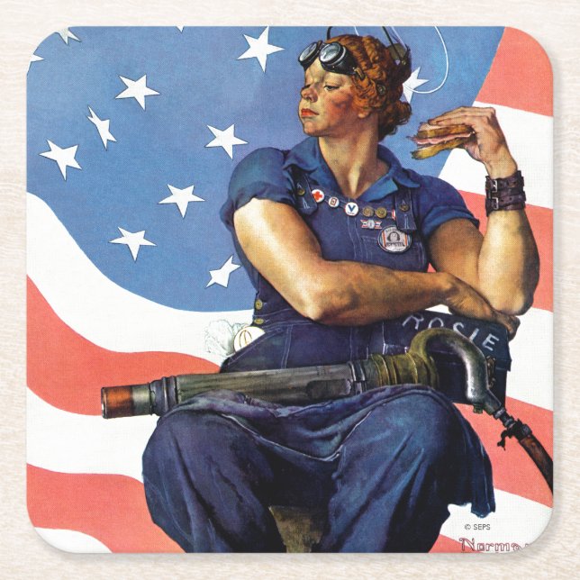 Dessous De Verre Carré "Rosie le Riveter" (Devant)