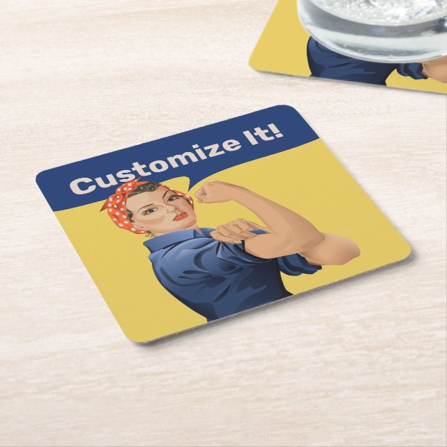Dessous De Verre Carré Rosie the Riveter (Incliné)