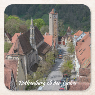 Dessous De Verre Carré Rothenburg ob der tauber vieille ville d'en haut