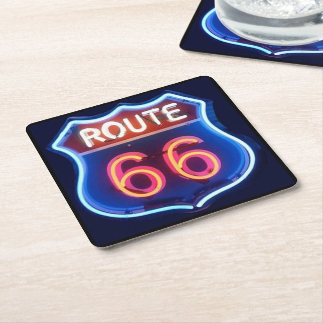 Dessous De Verre Carré Route 66 (Incliné)