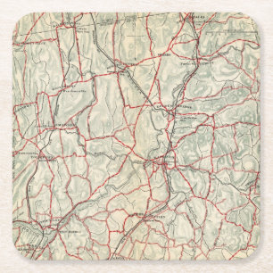 Dessous De Verre Carré Routes de bicyclette à New York et Connecticut 12