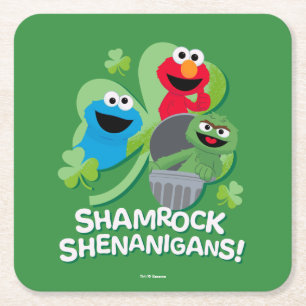 Dessous De Verre Carré Rue Sésame   Shenanigans shamrocks !