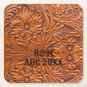 Dessous De Verre Carré Russe western pays cowboy mariage faveur
