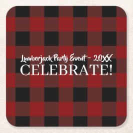 Dessous De Verre Carré Rustic Buffalo Plaid Célébrer l'événement Customis