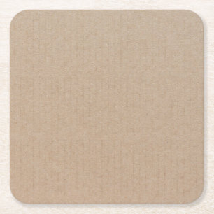 Dessous De Verre Carré Rustique Kraft papier blanc Modèle personnalisé