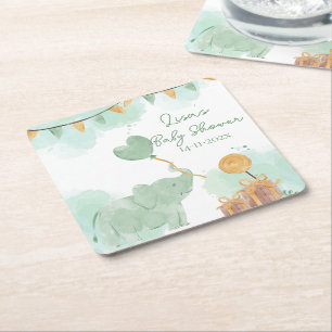 Dessous De Verre Carré Safari Bébé mignon Animaux à thème Baby shower fêt
