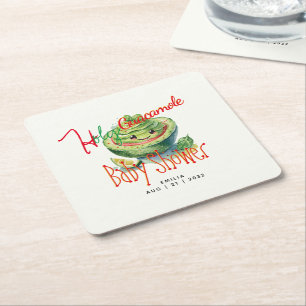 Dessous De Verre Carré Saint-Guacamole Fiesta Baby shower PERSONNALISÉ