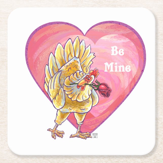 Dessous De Verre Carré Saint-Valentin au poulet (Devant)