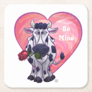 Dessous De Verre Carré Saint Valentin de la vache