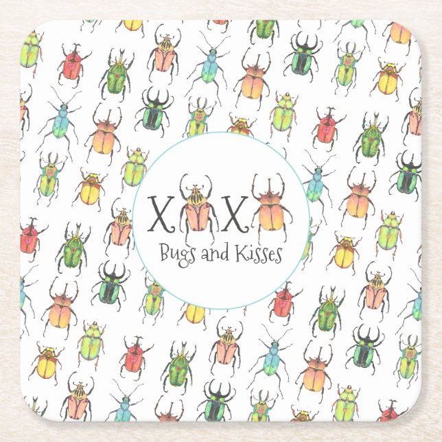 Dessous De Verre Carré Saint Valentin Lovebugs (Devant)