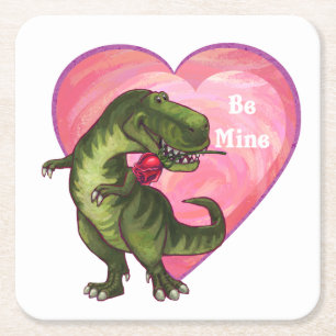 Dessous De Verre Carré Saint Valentin Tyrannosaurus