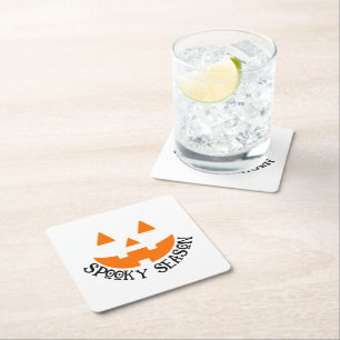 Dessous De Verre Carré Saison éffrayante et Halloween face Citrouille