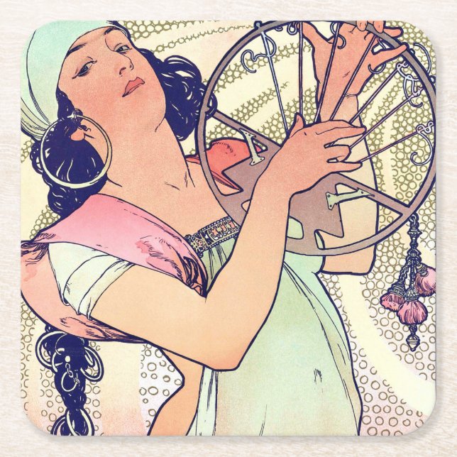 Dessous De Verre Carré Salome, Alphonse Mucha (Devant)