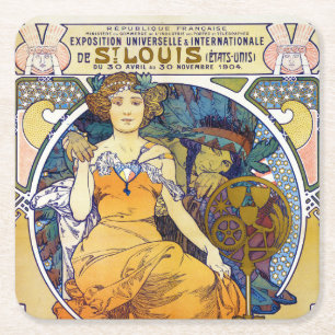 Dessous De Verre Carré Salon Saint-Louis, Mucha