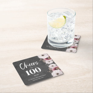 Dessous De Verre Carré Salutations au 100e anniversaire