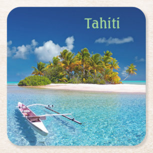 Dessous De Verre Carré Salutations de Tahiti