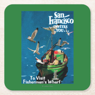 Dessous De Verre Carré San Francisco, le quai de CaliforniaFisherman