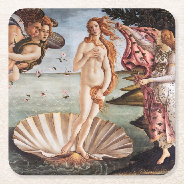 Dessous De Verre Carré Sandro Botticelli - Naissance de Vénus (Devant)