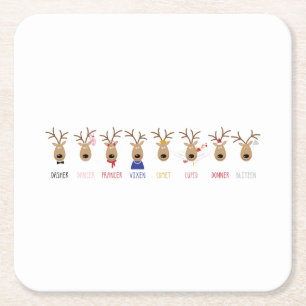 Dessous De Verre Carré Santas Reindee
