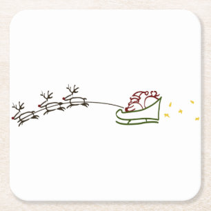 Dessous De Verre Carré Santas Sleigh
