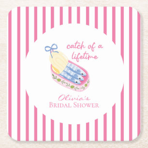 Dessous De Verre Carré Sardines fête de mariage rose, prise d'une vie