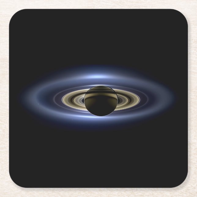 Dessous De Verre Carré Saturne Éclipse le Soleil de Cassini Orbiter (Devant)