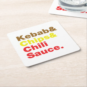 Dessous De Verre Carré Sauce Kebab & Chips & Chili.