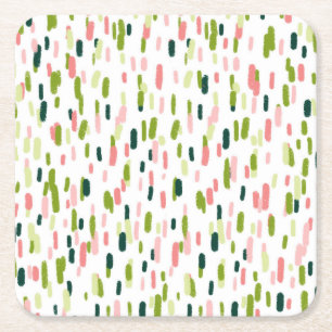 Dessous De Verre Carré Saupoudrer de rose vert Abstrait