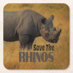 Dessous De Verre Carré Sauvez Les Rhinos