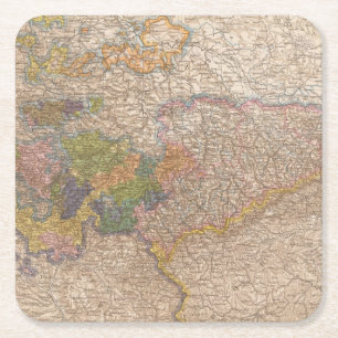 Dessous De Verre Carré Saxe, carte d'atlas de Thuringische Staaten