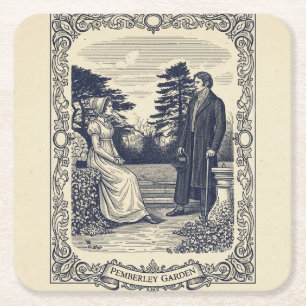 Dessous De Verre Carré Scène de Darcy & Elizabeth