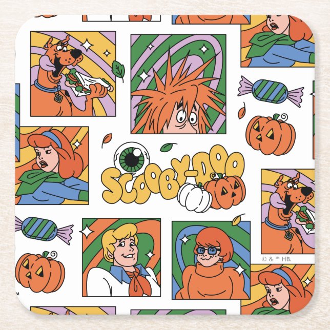 Dessous De Verre Carré Scooby-Doo Halloween Photos Pattern (Devant)