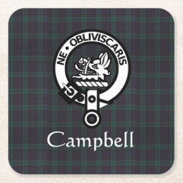 Dessous De Verre Carré Scottish Campbell Crest Badge & Tartan