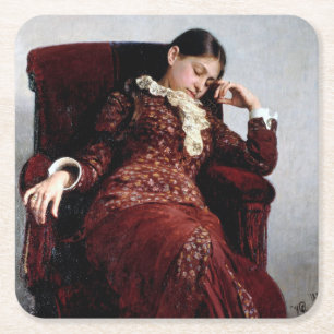 Dessous De Verre Carré Se reposer, Ilya Repin