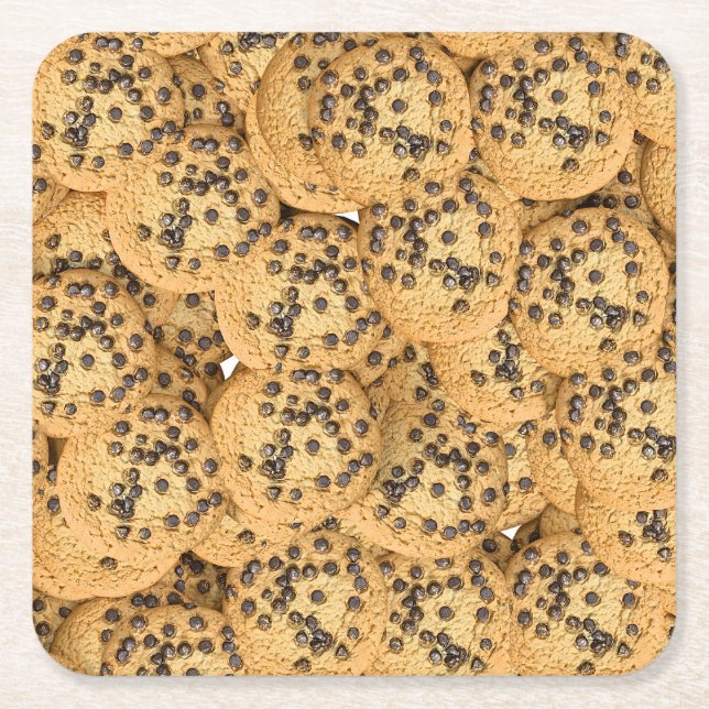 Dessous De Verre Carré Seamless Realistic Cookie Pattern Coasters (Devant)