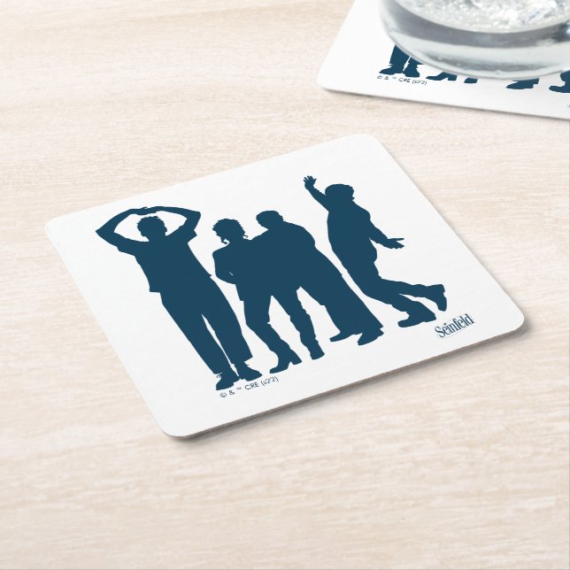 Dessous De Verre Carré Seinfeld | Graphique de silhouette de groupe (Incliné)