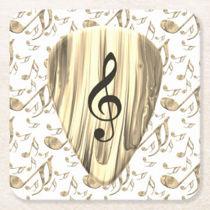 Dessous De Verre Carré Sélection Musicale Dorée – Art de Clé de Sol