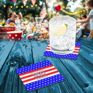 Dessous De Verre Carré Semiquincentennial Stars & Stripes 250 Ans
