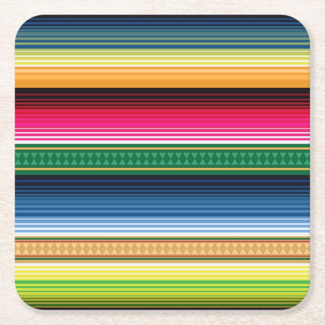 Dessous De Verre Carré Serape couvrant mexicain traditionnel (Devant)