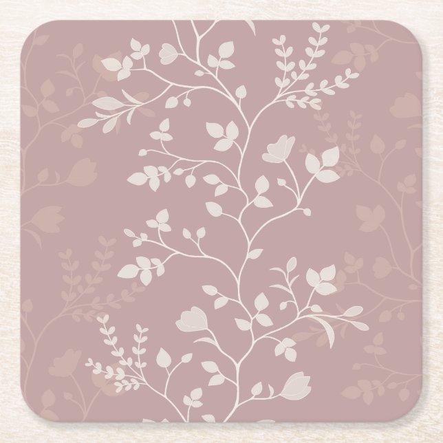 Dessous De Verre Carré Sérénade botanique XL 3 silhouette florale délicat (Devant)