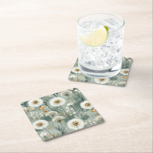 Dessous De Verre Carré Série de design Pissenlit #3