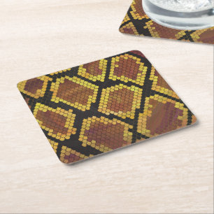 Dessous De Verre Carré Serpent Brown et impression or