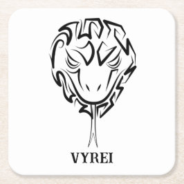 Dessous De Verre Carré Serpent tribal noir et blanc