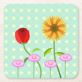 Dessous De Verre Carré serviettes fleurs pour la collection anniversaire