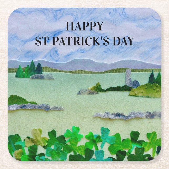 Dessous De Verre Carré Shamrock de la Saint Patrick (Devant)